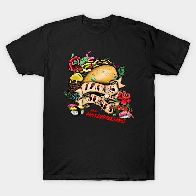 TACOS & SUSHI T-Shirt by Watson Creations